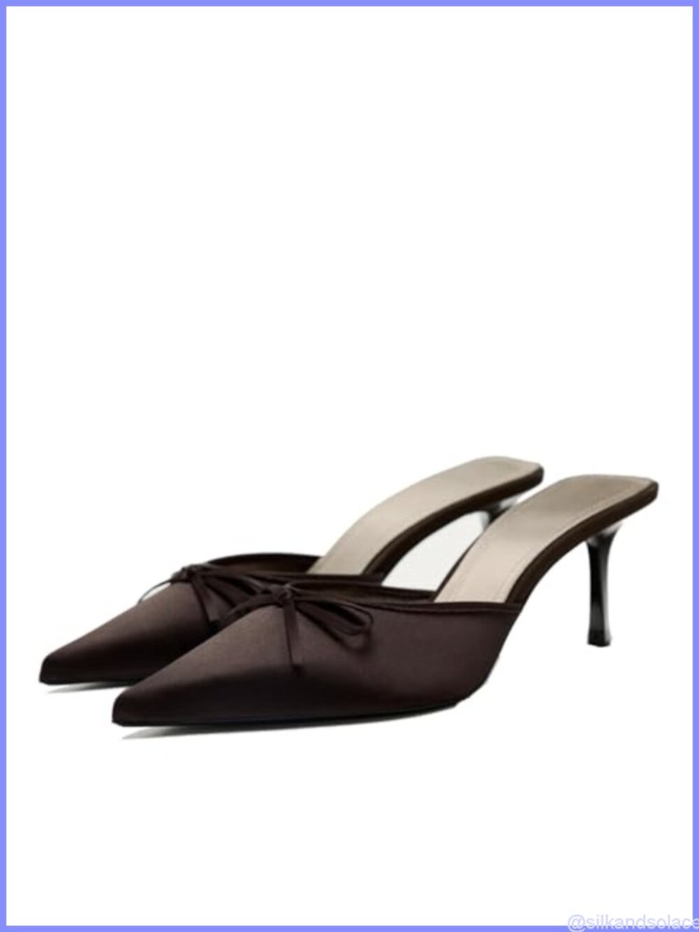Kitten Heel Bow Mules Slip On Backless Low Heel Pumps Women's Shoes